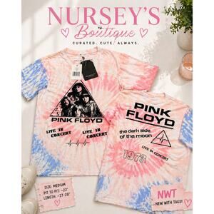Pink Floyd Tie Dye Band Tee Junk Food Double Sided NWT M